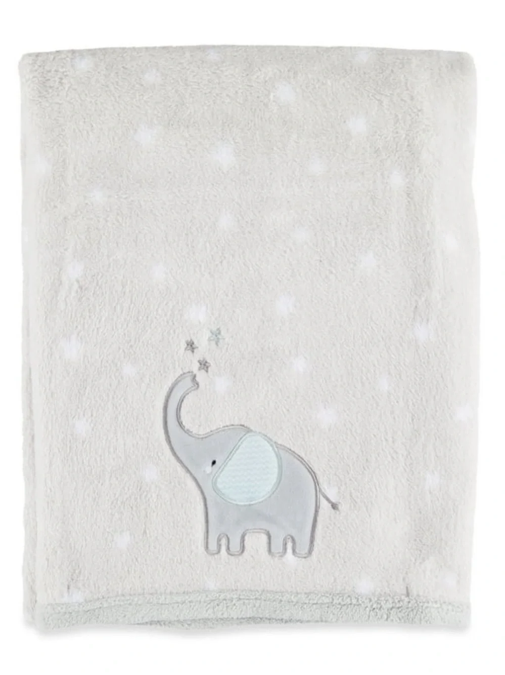 Parents Choice Soft Gray Baby Blanket with Elephant Accent 30x40
